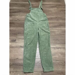 Lucy & Yak Women Overalls Jumpsuit Organic Cotton Corduroy Dungarees Green Sz 6R